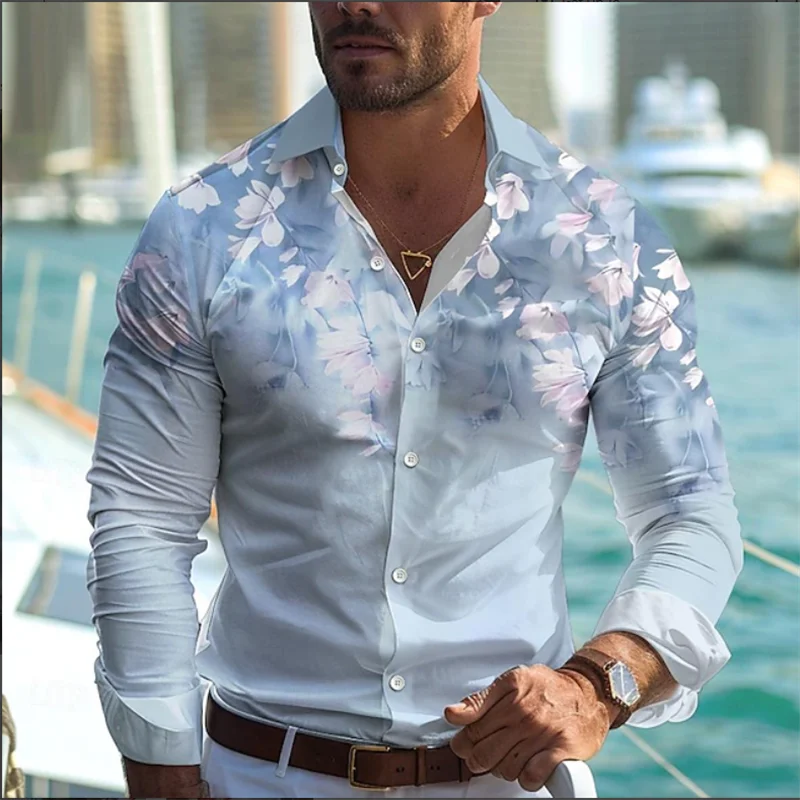 Geometric Marble Abstract Art Men's Shirt Long Sleeve Fashion Casual Holiday Flip Button Shirt 3D Printing