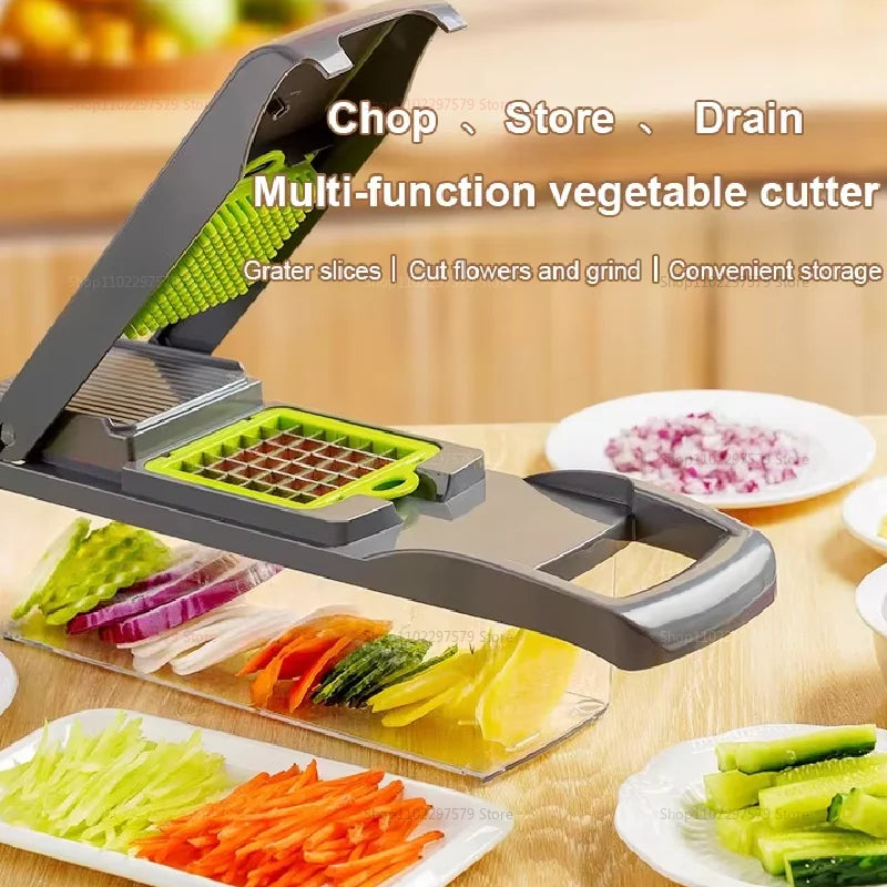 Multi-Functional Vegetable Slicer Potato Shredder Julienne Grater with Handle Kitchen Gadgets for Fruits Vegetable and Food Prep