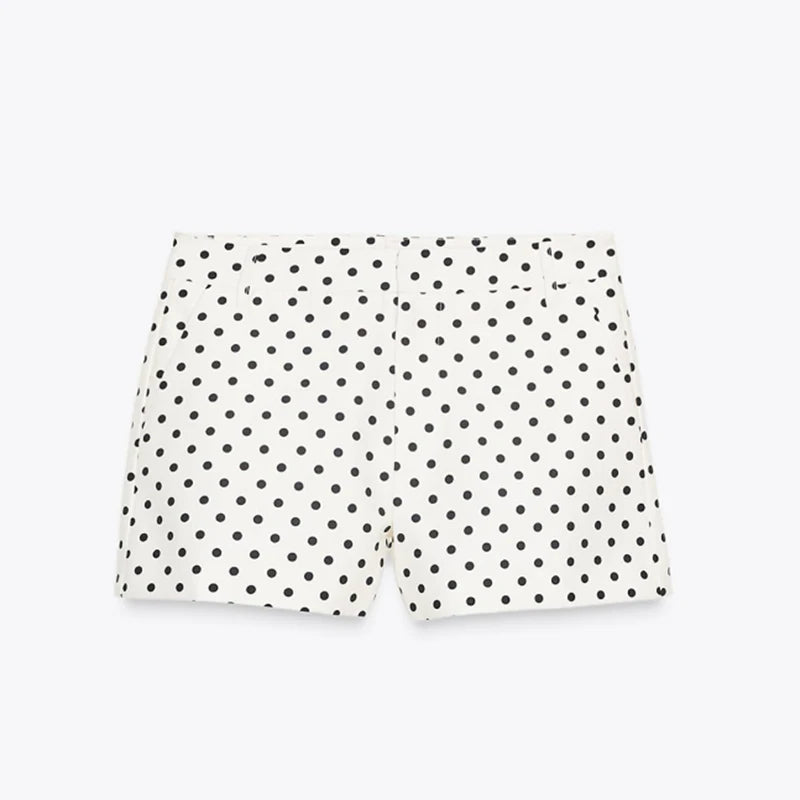 Fashion Polka Dots Blue Denim Jacket Pants Set Women Lapel Full Sleeve Zipper Top Wide Leg Trousers 2025 Autumn New Lady Outfits