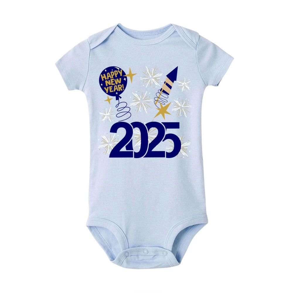 Baby Bodysuit Hello 2025 Inant Romper New Year Baby Gift Toddler Short Sleeve Jumpsuit Boys Girls Clothes Newbron Shower Present