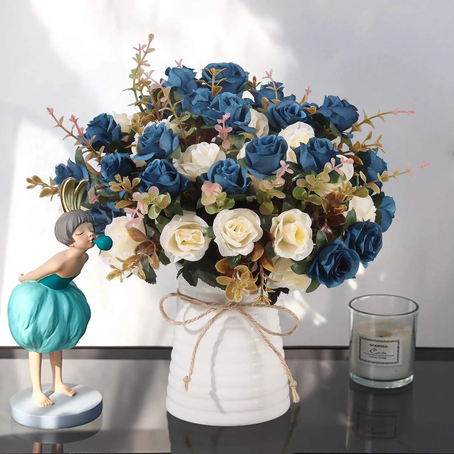 Silk rose Artificial Flowers Wedding Home Garden Decoration bride Bouquet Diy gift Scrapbooking Wreaths wall Photography prop