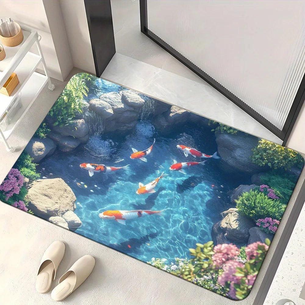 VIKAMA Summer Carpet Entrance Door 3D Visual Ocean Floor Mat Bathroom And Toilet Door Mat Personalized Mat Home Decoration