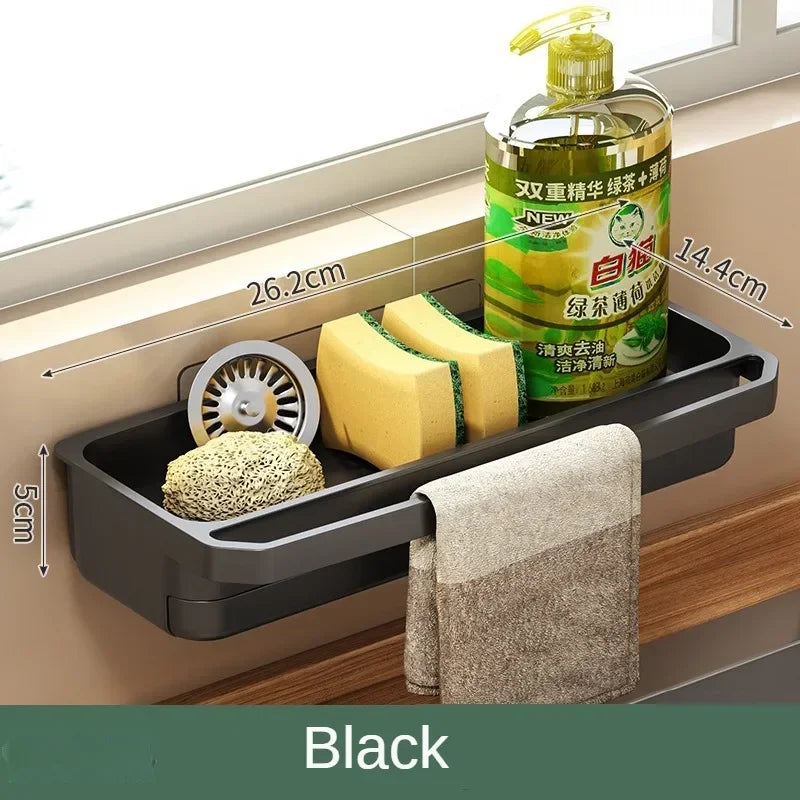 Drain Rack Kitchen Sink Organizer Self-draining Shelf Sponge Holder Dishcloth Faucet Storage Soap Drainer Kitchen Accessories