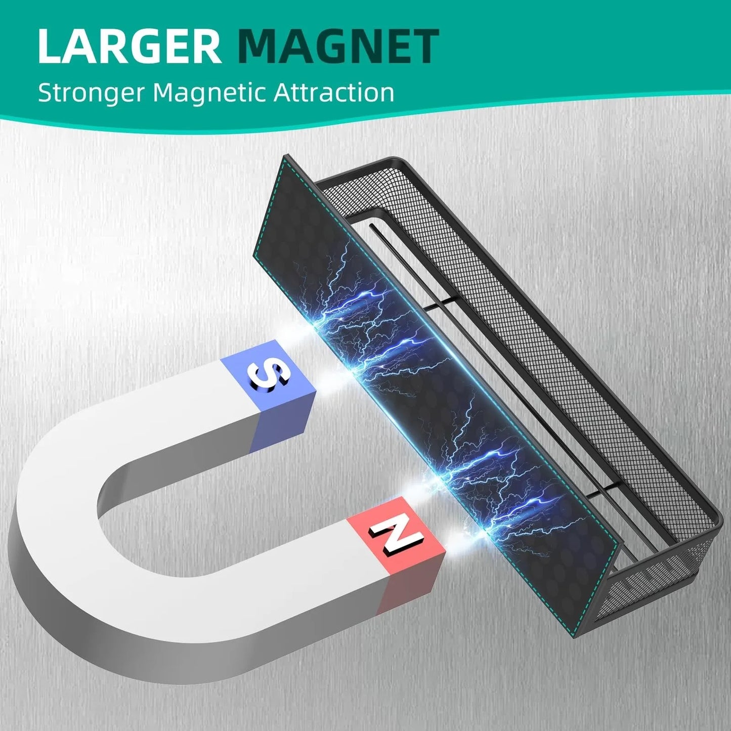 No Drill Magnetic Refrigerator Organizer Heavy Duty Carbon Steel Shelf 15kg Strong Hold Kitchen Storage for Spice & Condiments