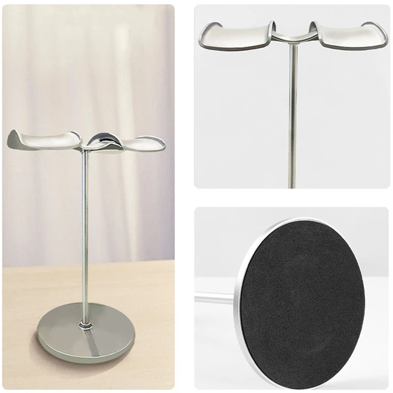 ABS Plastic Double Headphone Holder Bracket Dual Hanger Hook Earphone Stand Desktop Mount for Gaming Headset