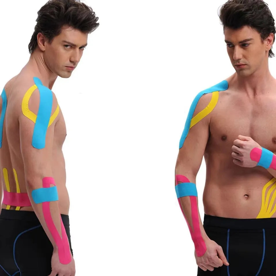 Muscle Patch Knee Muscle Protector Pain Relief Elastic Bandage Sport Recovery Tape Strapping Gym Fitness Tennis Running Unisex
