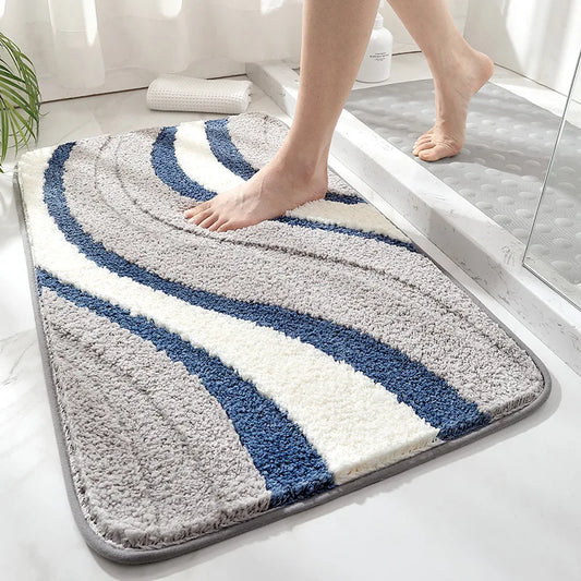 VIKAMA Imitation Cashmere Bathroom Rug Household Toilet Absorbent Non-Slip Toilet Dirty And Wear-Resistant Mat Home Decoration