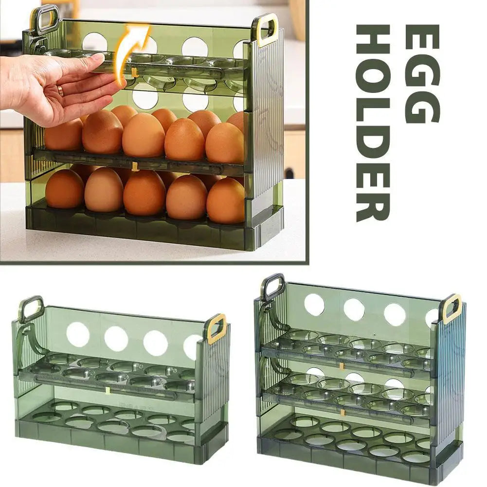 Refrigerator Egg Storage Box Double Layer Egg Rack Holder Egg Basket Container Organizer Large Capacity Kitchen Container