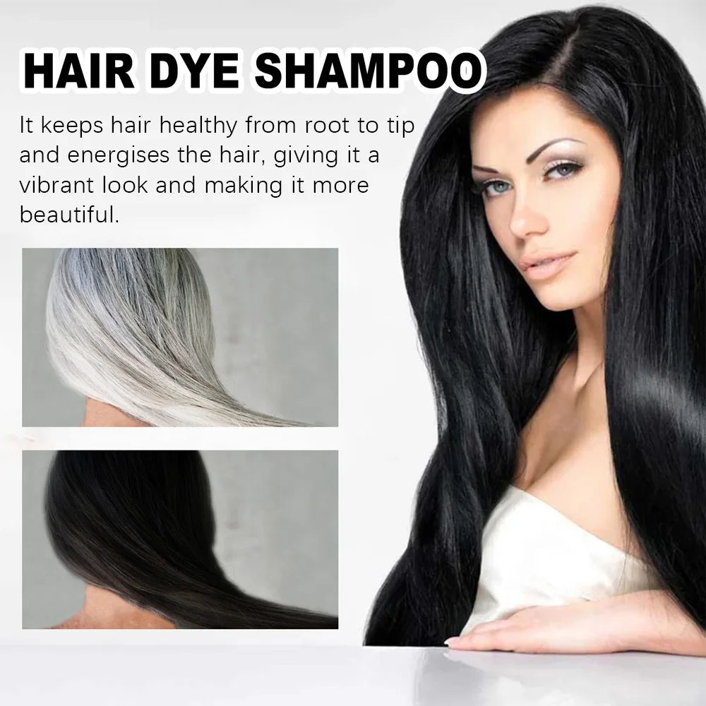New 100ml Black Hair Color Dye Hair Shampoo Cream Organic Permanent Covers White Gray Shiny Natural Ginger Essence For Women Men