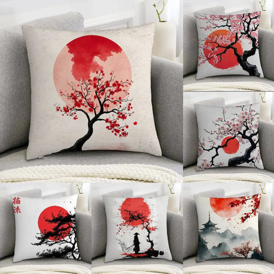 Japanese moon gate Pillow Case Sofa Decorative Home Double-sided Print Plush Square Throw Pillow Covers Cushion Decor Cover