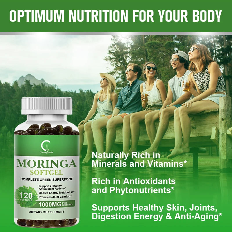 BEWORTHS Original Moringa Capsulas Immune System Energy & Metabolism Natural anti-inflammatory Detox Antioxidant Fat Burner Slim