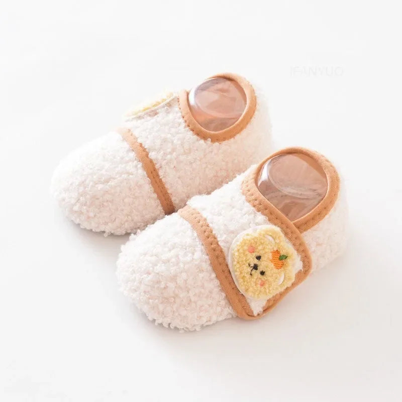 0-5Y Baby Non Slip Floor Socks Soft Sole Anti Skid Walking Socks Fleece Lined Toddler Socks Winter Indoor Shoes Infants Kids‌