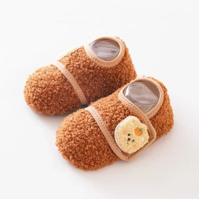 0-5Y Baby Non Slip Floor Socks Soft Sole Anti Skid Walking Socks Fleece Lined Toddler Socks Winter Indoor Shoes Infants Kids‌