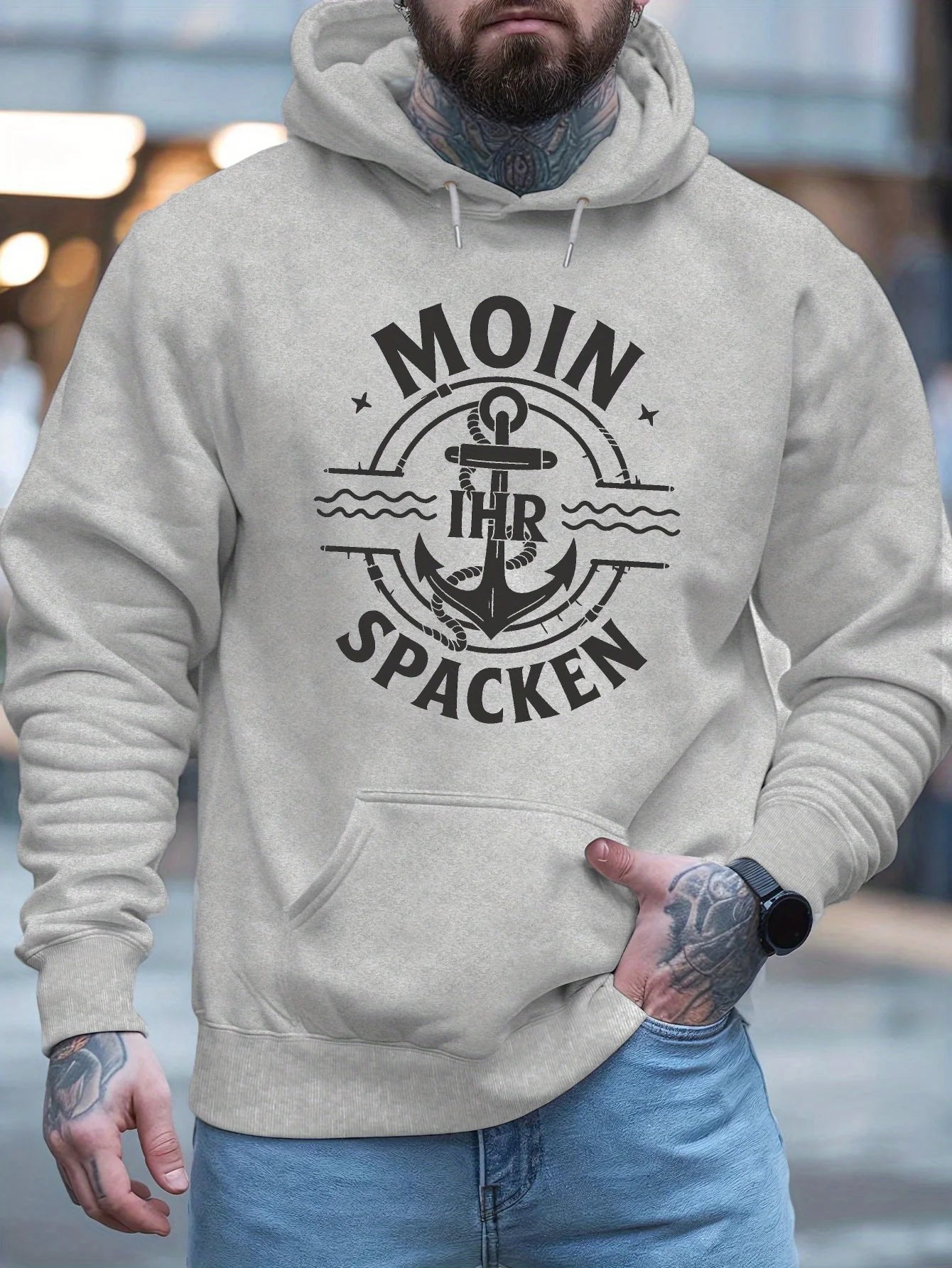 MOIN IHR SPACKEN New Fashionable Men's Printed Autumn and Winter Sweatshirts, Trendy Brand Sweatshirts
