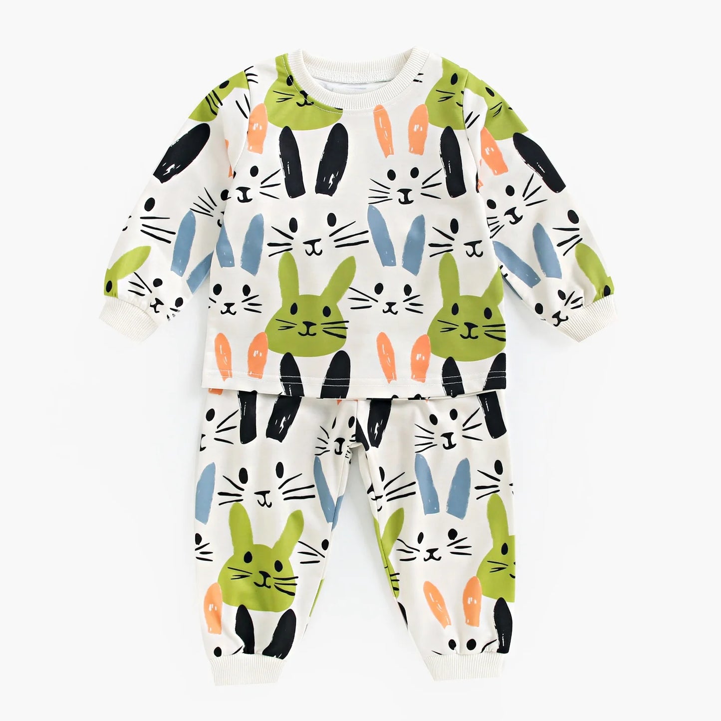 Baby Little Kids Clothing Sets Long Sleeve Tops + Long Pants Infants Bunny 2Pcs Unisex