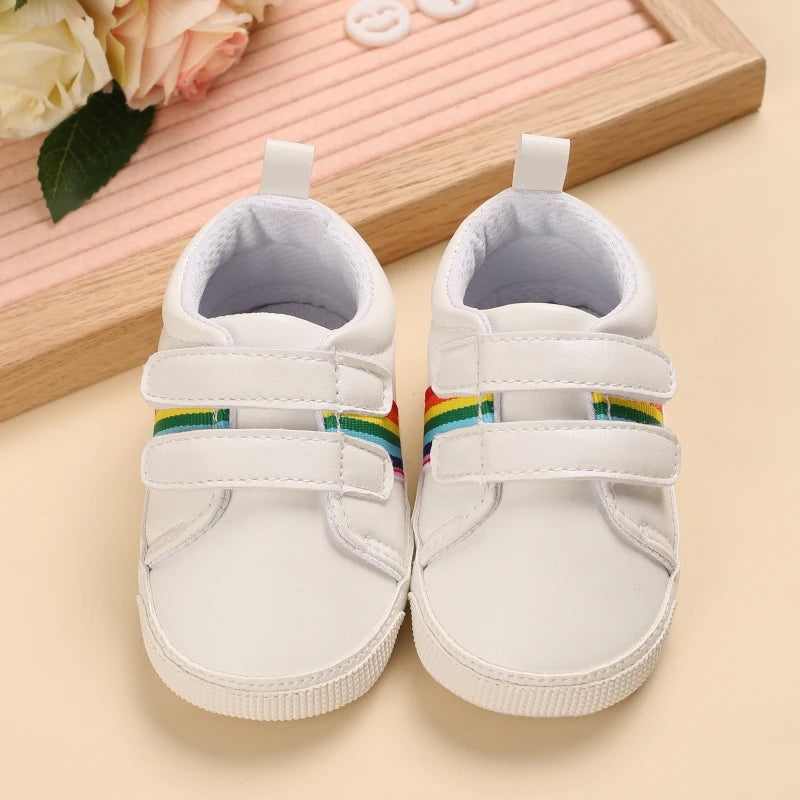 Baby Toddler Boys Girls Rainbow Babies First Toddler Shoes Classic Leisure Baby Shoes Sneakers Lovely Spring And Autumn Period