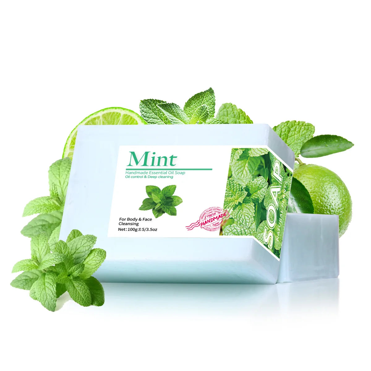 Mint essential oil cleansing soap, handmade soap for cleansing, natural organic plant essential oil soap, bath soap