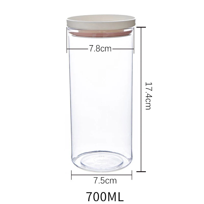 Sealed Jar Kitchen Storage Sealed Ring Bottle Food Grade Transparent Container Miscellaneous Grain Snack Storage Jar