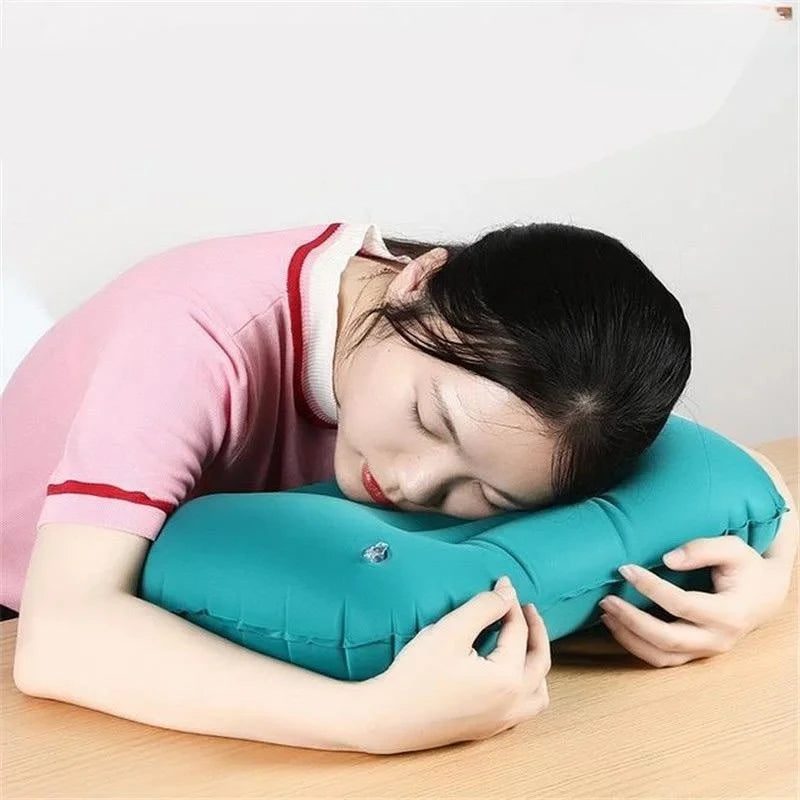 Flocking Inflatable Square Pillow Multifunctional Outdoor Camping Portable Storage Travel Pillow Home Office Supplies