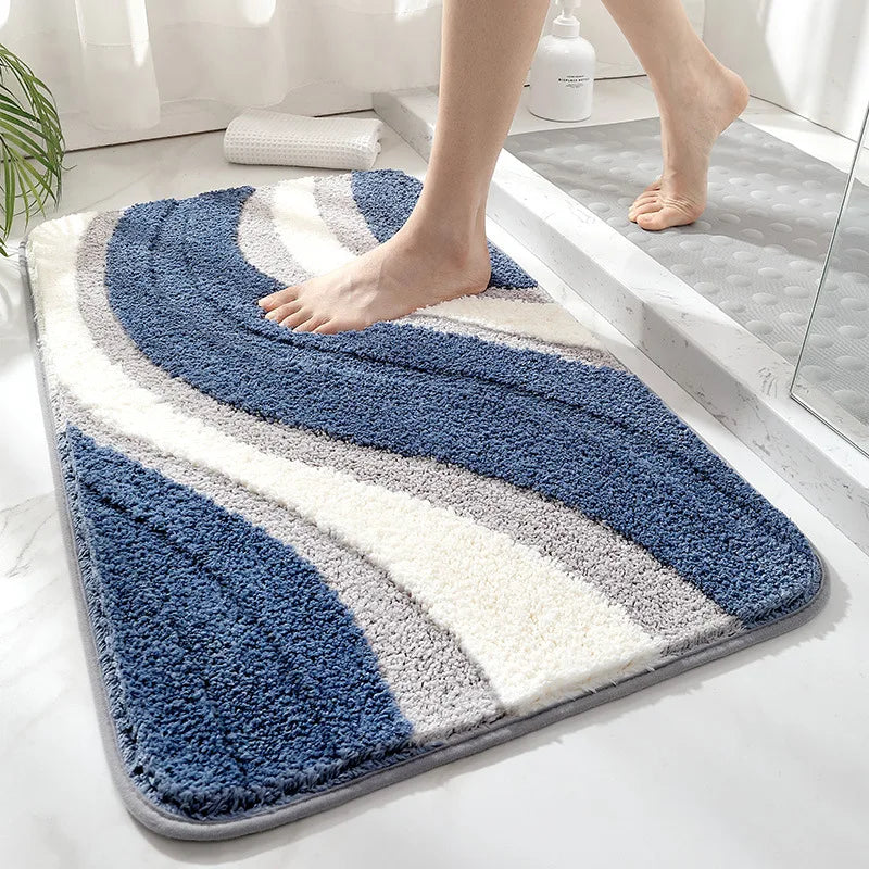 VIKAMA Imitation Cashmere Bathroom Rug Household Toilet Absorbent Non-Slip Toilet Dirty And Wear-Resistant Mat Home Decoration