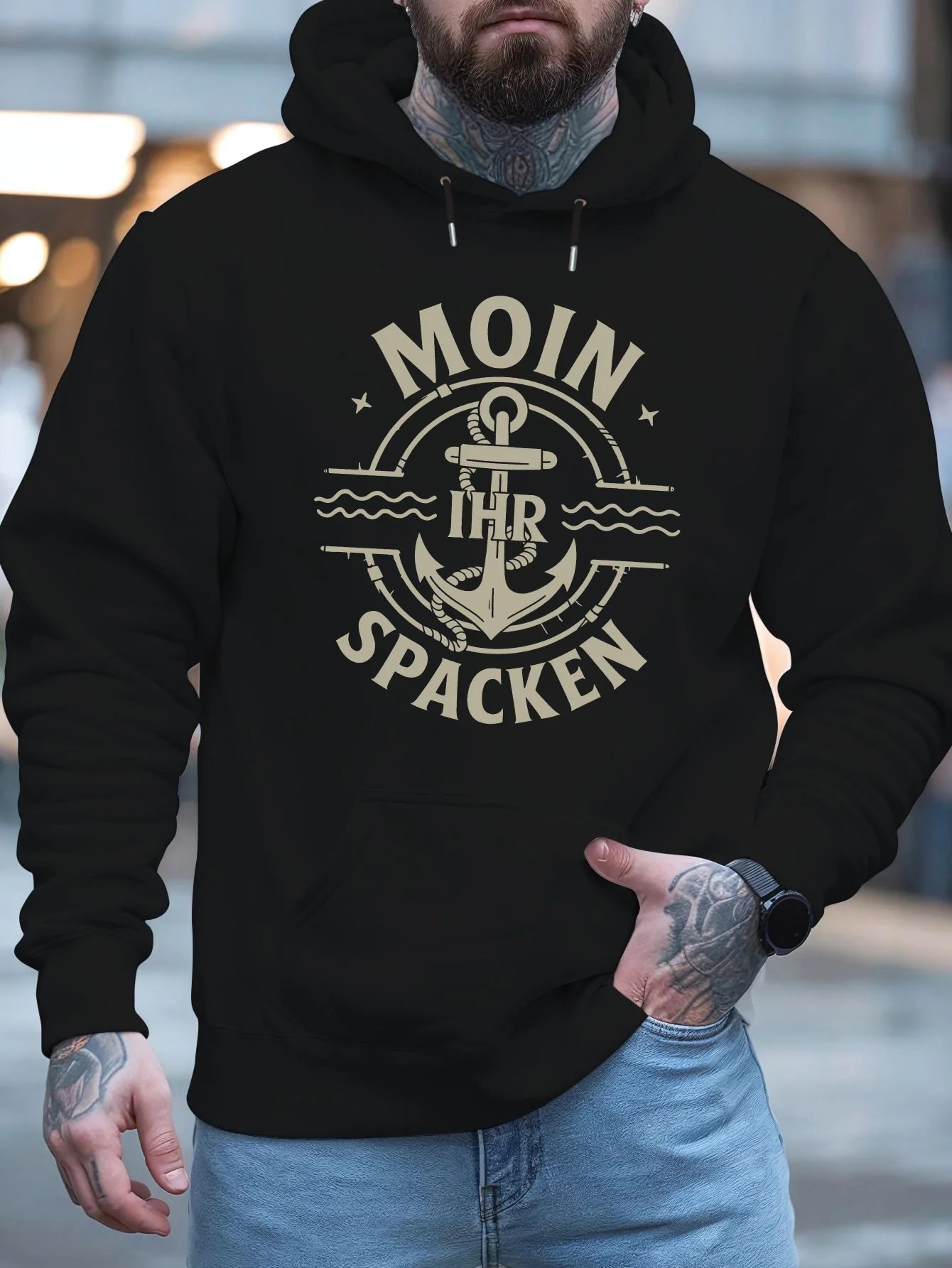 MOIN IHR SPACKEN New Fashionable Men's Printed Autumn and Winter Sweatshirts, Trendy Brand Sweatshirts