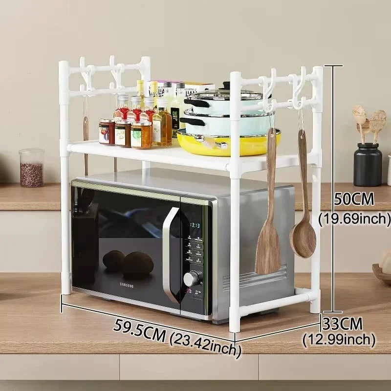 Multi-Layer Microwave Rack 3-Tier Adjustable Height Space Saving Organizer Smart Storage For EU Kitchen Countertop BPA-Free