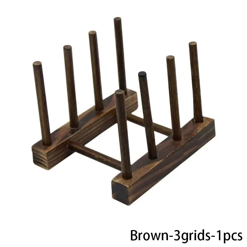 Multifunction Wooden Stand Rack Kitchen Dish Lid Drain Holder Organizer  Kitchen Sundries Rack Cups Shelf Table Book Display