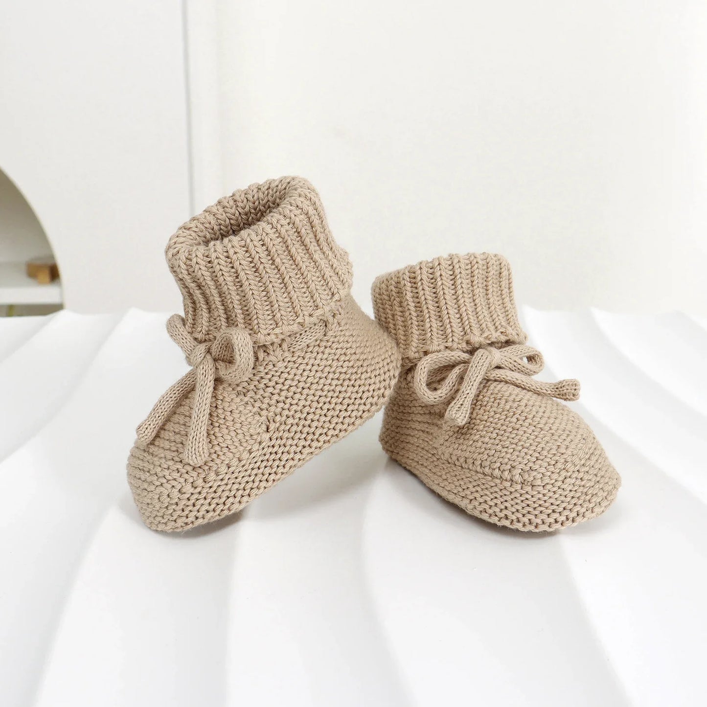 Baby Shoes Cotton Knit Newborn Girl Boy Boots Fashion Solid Infant Socks Toddler Slip-On Bed First Shoes Handmade 0-18M Footwear