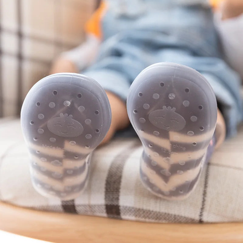 ‌Baby Girls Autumn Non-Slip Socks Soft Sole Learning Walk Cute Dog Fleece Lined Toddler Booties Anti-Skid Floor Socks