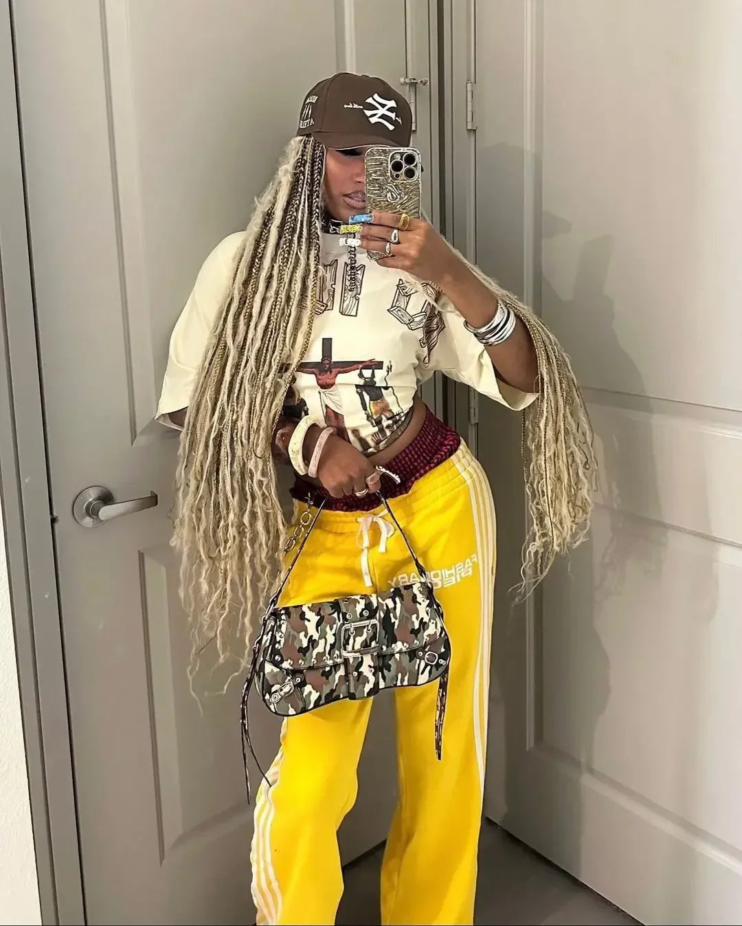 Women Casual Pants Patchwork High Waisted Design Vintage Straight Sweatpants Striped Side Panels Korean Fashion Slim Fit Loose