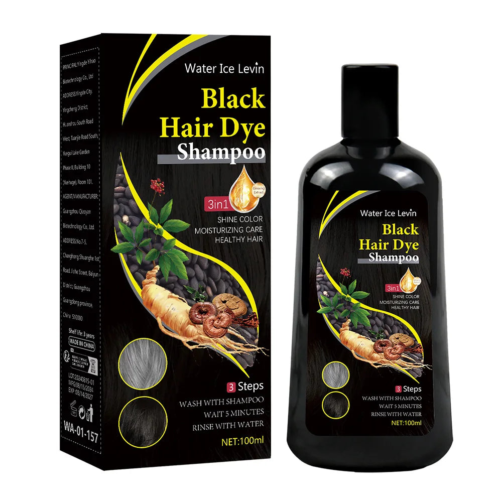 New 100ml Black Hair Color Dye Hair Shampoo Cream Organic Permanent Covers White Gray Shiny Natural Ginger Essence For Women Men