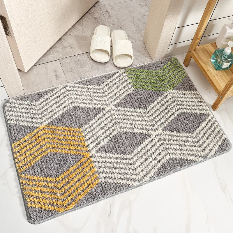 VIKAMA Imitation Cashmere Bathroom Rug Household Toilet Absorbent Non-Slip Toilet Dirty And Wear-Resistant Mat Home Decoration