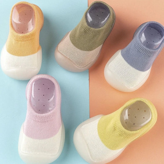 Non-slip Silicone First Walkers Floor Socks for Baby, 1 Pair Soft Sole Toddler Shoes