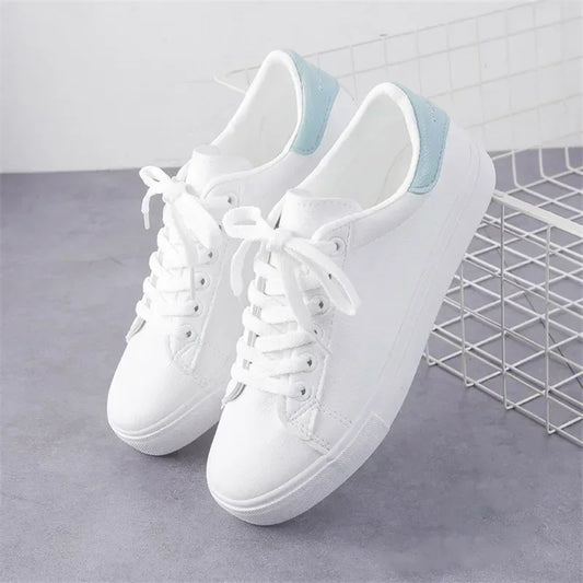 Women Sneakers Fashion Breathble Vulcanized Shoes Pu Leather Platform Shoes White Lace Up Casual Shoes Zapatos Mujer Chaussure