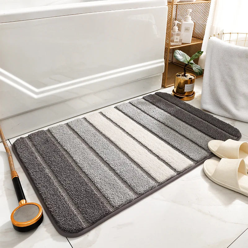 VIKAMA Imitation Cashmere Bathroom Rug Household Toilet Absorbent Non-Slip Toilet Dirty And Wear-Resistant Mat Home Decoration