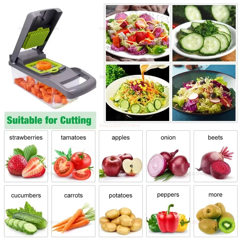 Multifunctional Vegetable Potato Slicer Grater Julienne Cutter Kitchen Gadgets Handheld Fruit Vegetable Chopper for Home Cooking