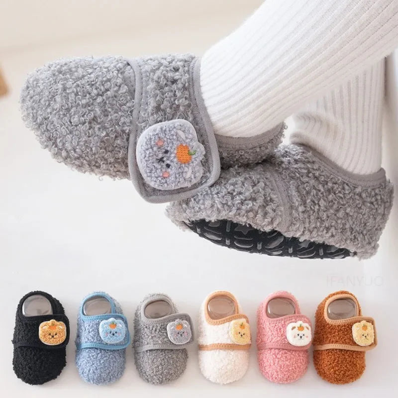 0-5Y Baby Non Slip Floor Socks Soft Sole Anti Skid Walking Socks Fleece Lined Toddler Socks Winter Indoor Shoes Infants Kids‌