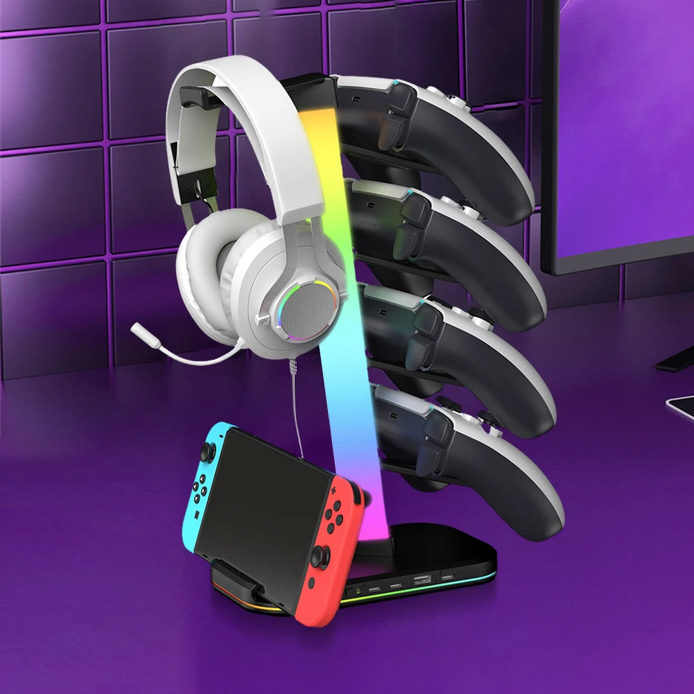 3 in 1 Headphone and Controller Stand Earphone Stand Gaming Controller Headset Holder for Switch/Headphones/Controller Storage
