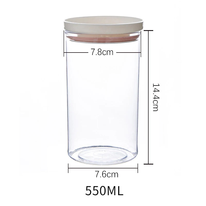 Sealed Jar Kitchen Storage Sealed Ring Bottle Food Grade Transparent Container Miscellaneous Grain Snack Storage Jar