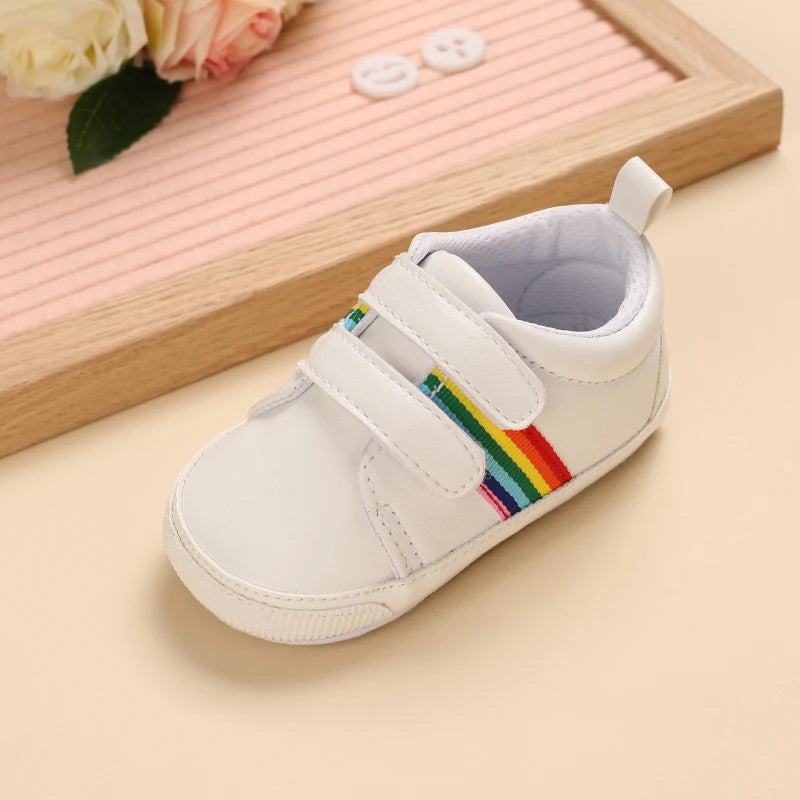 Baby Toddler Boys Girls Rainbow Babies First Toddler Shoes Classic Leisure Baby Shoes Sneakers Lovely Spring And Autumn Period