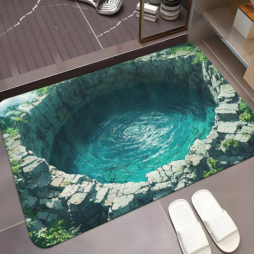 VIKAMA Summer Carpet Entrance Door 3D Visual Ocean Floor Mat Bathroom And Toilet Door Mat Personalized Mat Home Decoration