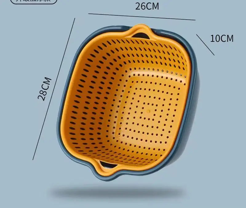 Colander, Double Layer Drain Basket, Plastic Strainer Basket, Reusable Washing Basket, Household Colander For Kitchen, Fruits