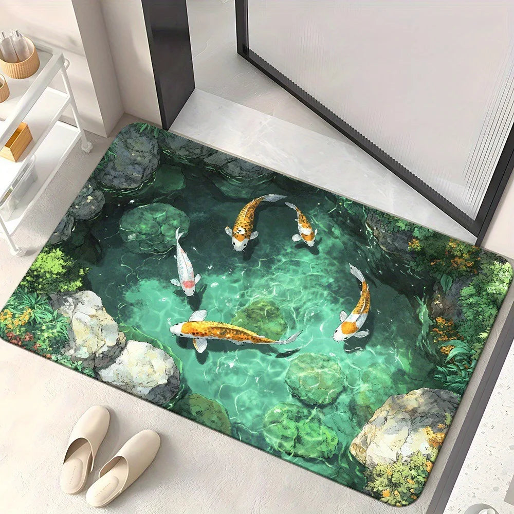 VIKAMA Summer Carpet Entrance Door 3D Visual Ocean Floor Mat Bathroom And Toilet Door Mat Personalized Mat Home Decoration
