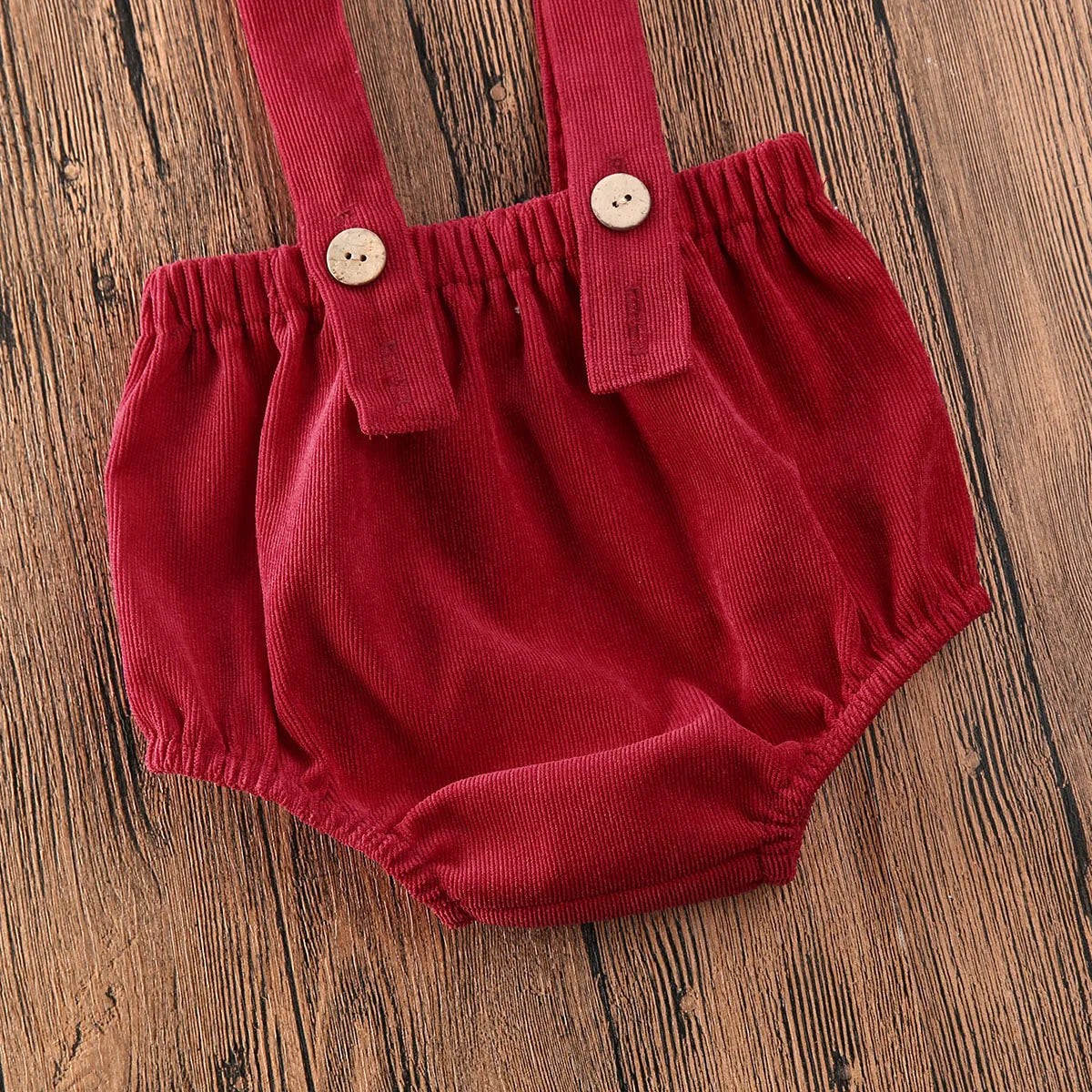 Christmas Newborn Baby Boys Shorts Girls Cute Corduroy Suspender Rompers Baby Kids Clothing Toddler Shorts Bottoms 0-24M