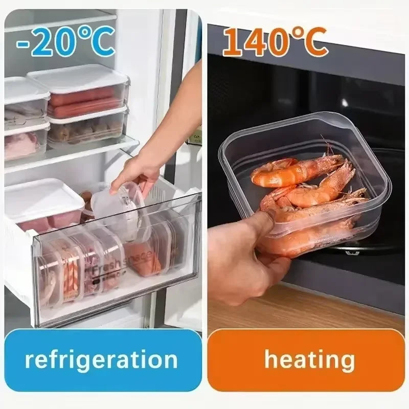 2/5PC Small Food Preservation Boxes Refrigerator Frozen Meat Vegetable Fresh-Keeping Box Transparent Kitchen Sealed Storage Box