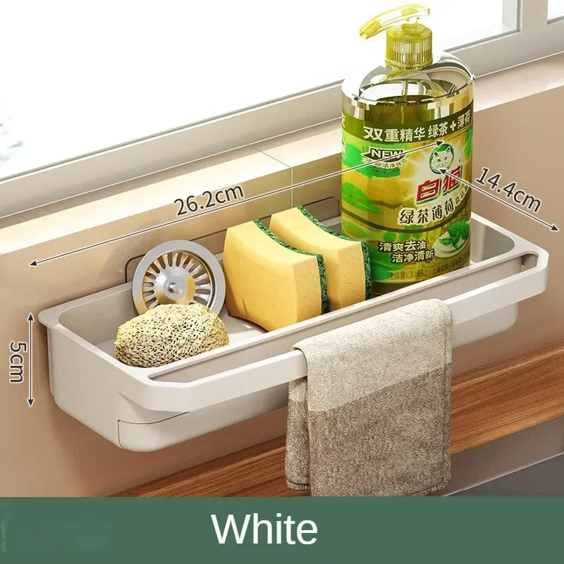 Drain Rack Kitchen Sink Organizer Self-draining Shelf Sponge Holder Dishcloth Faucet Storage Soap Drainer Kitchen Accessories