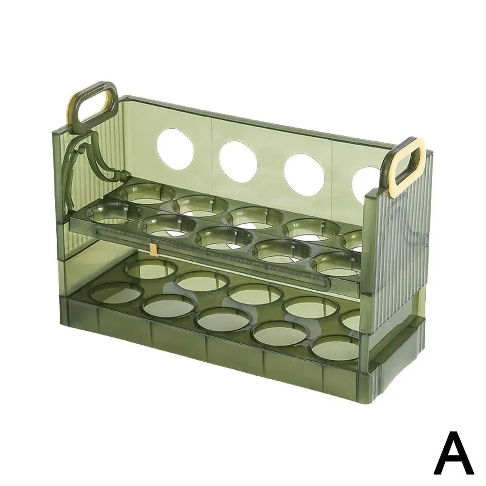 Refrigerator Egg Storage Box Double Layer Egg Rack Holder Egg Basket Container Organizer Large Capacity Kitchen Container