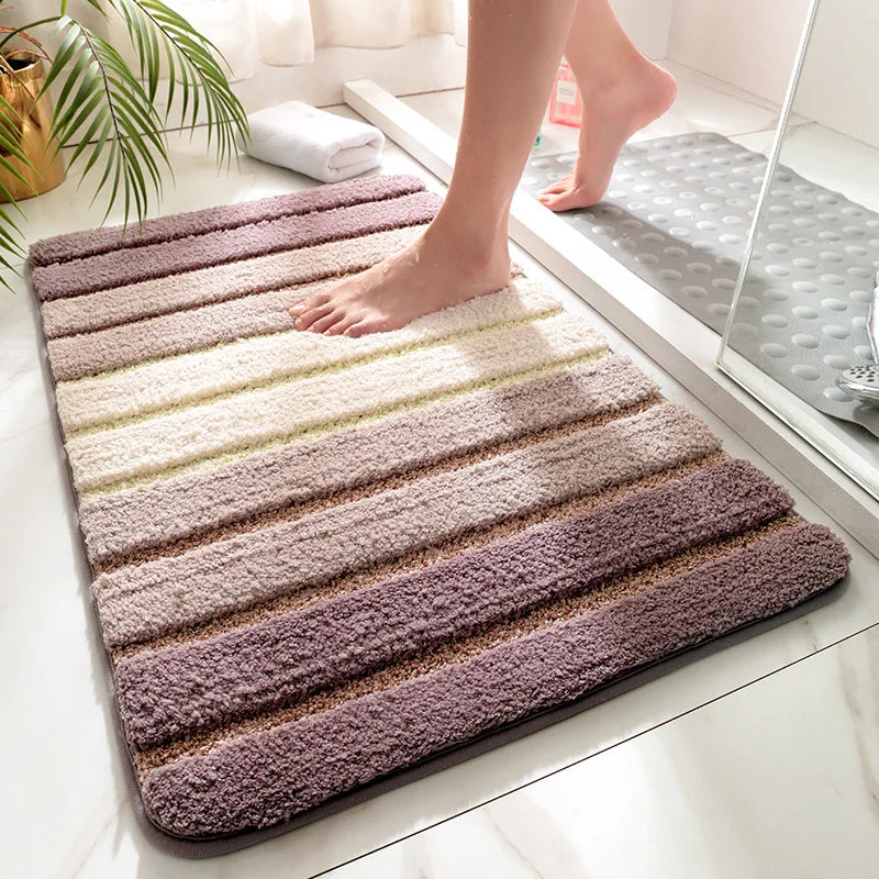 VIKAMA Imitation Cashmere Bathroom Rug Household Toilet Absorbent Non-Slip Toilet Dirty And Wear-Resistant Mat Home Decoration