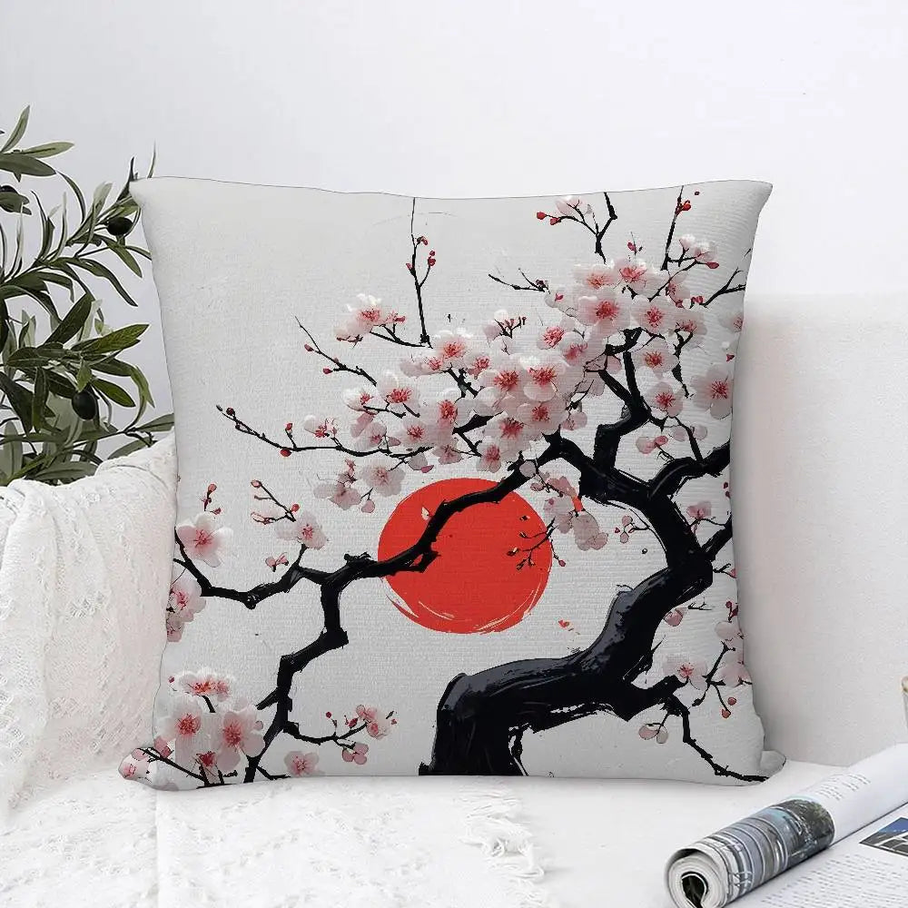 Japanese moon gate Pillow Case Sofa Decorative Home Double-sided Print Plush Square Throw Pillow Covers Cushion Decor Cover