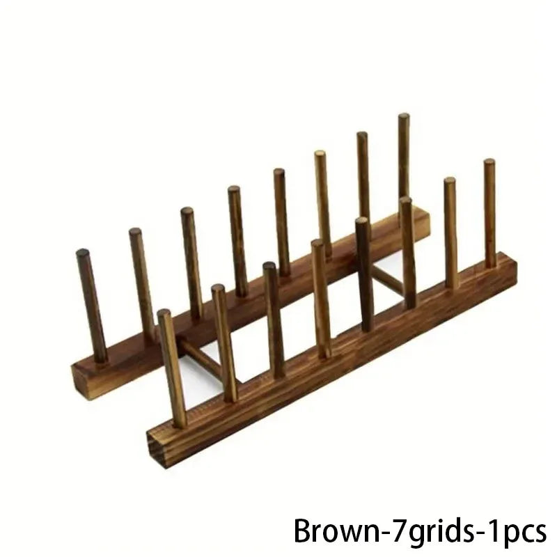 Multifunction Wooden Stand Rack Kitchen Dish Lid Drain Holder Organizer  Kitchen Sundries Rack Cups Shelf Table Book Display